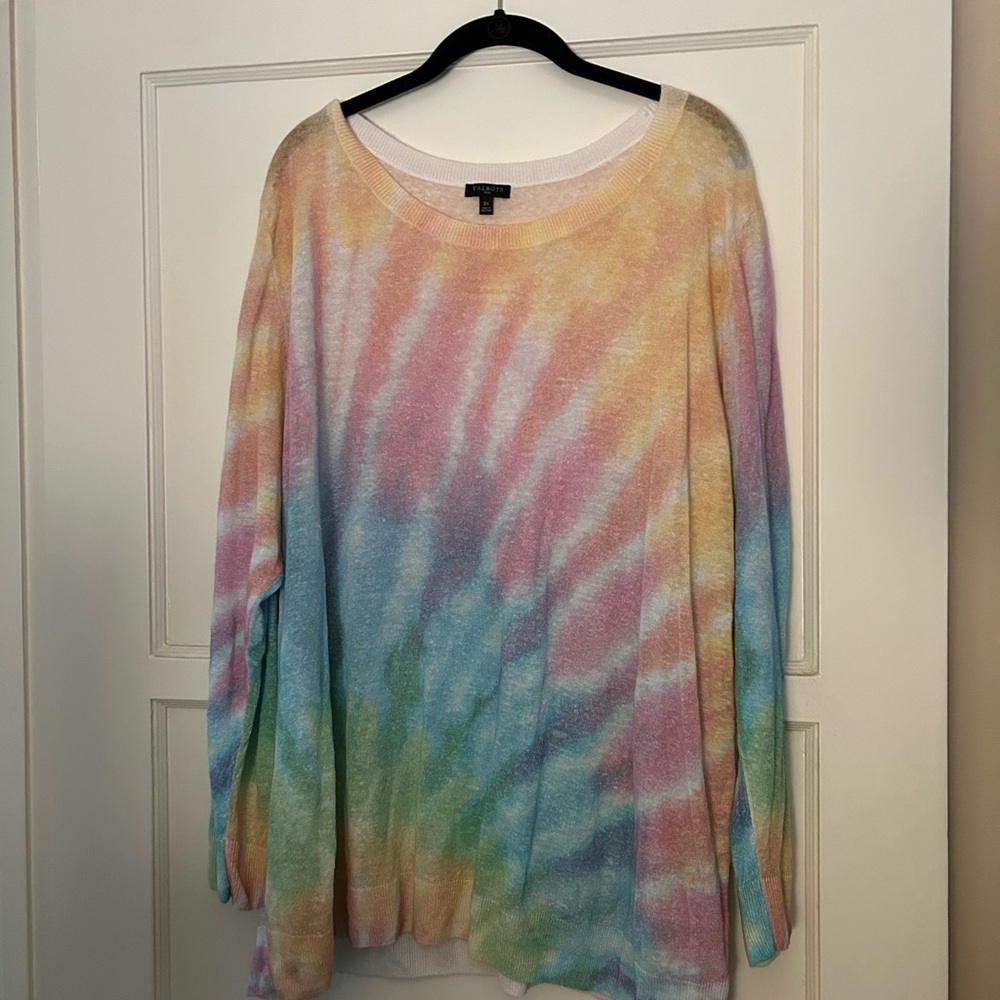 Talbots Tie Dye Linen blend sweater, 3X